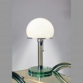 klassische Wagenfeld Schreibtischlampe, Fuss und Schaft aus Glas